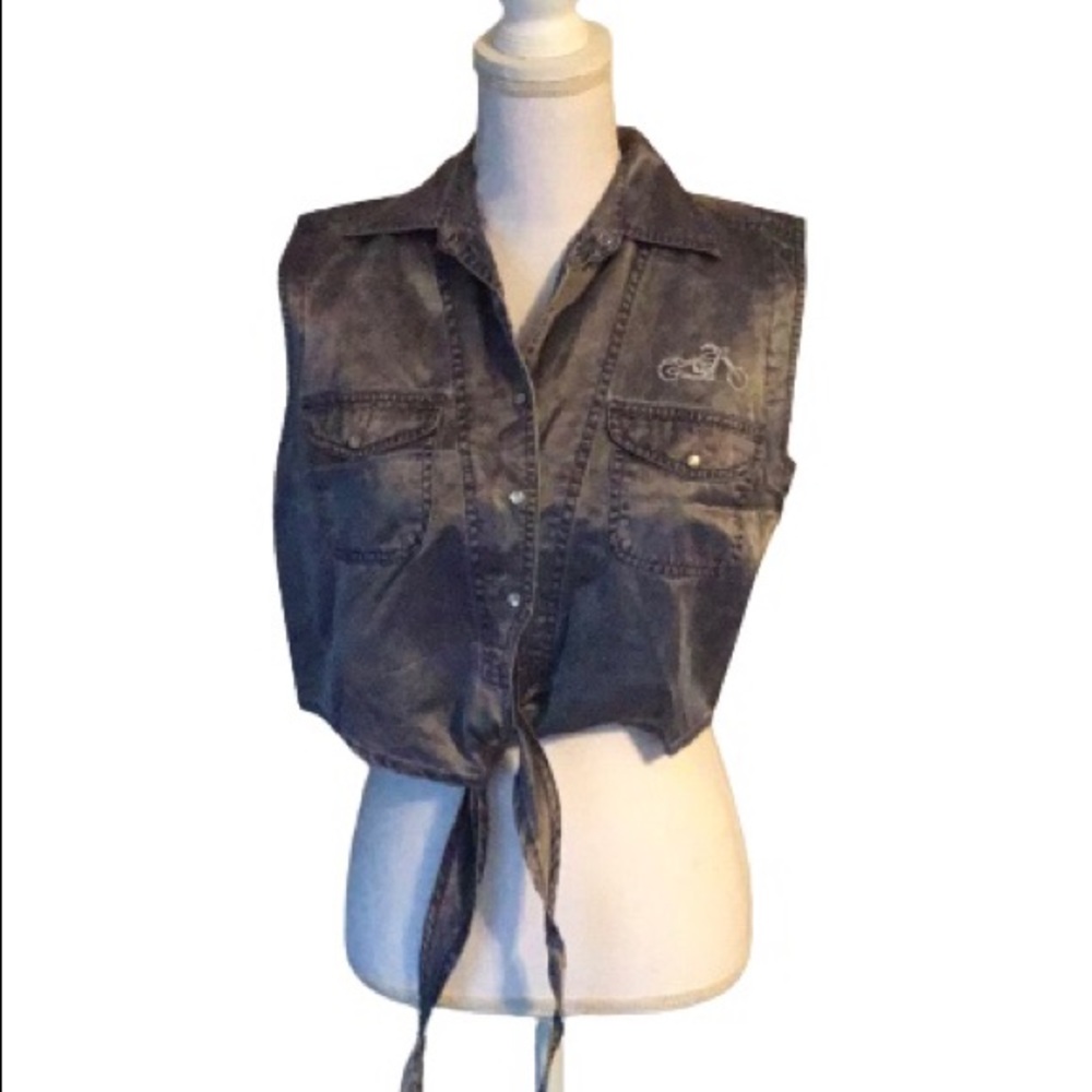 Biker Design tank top style vest size M